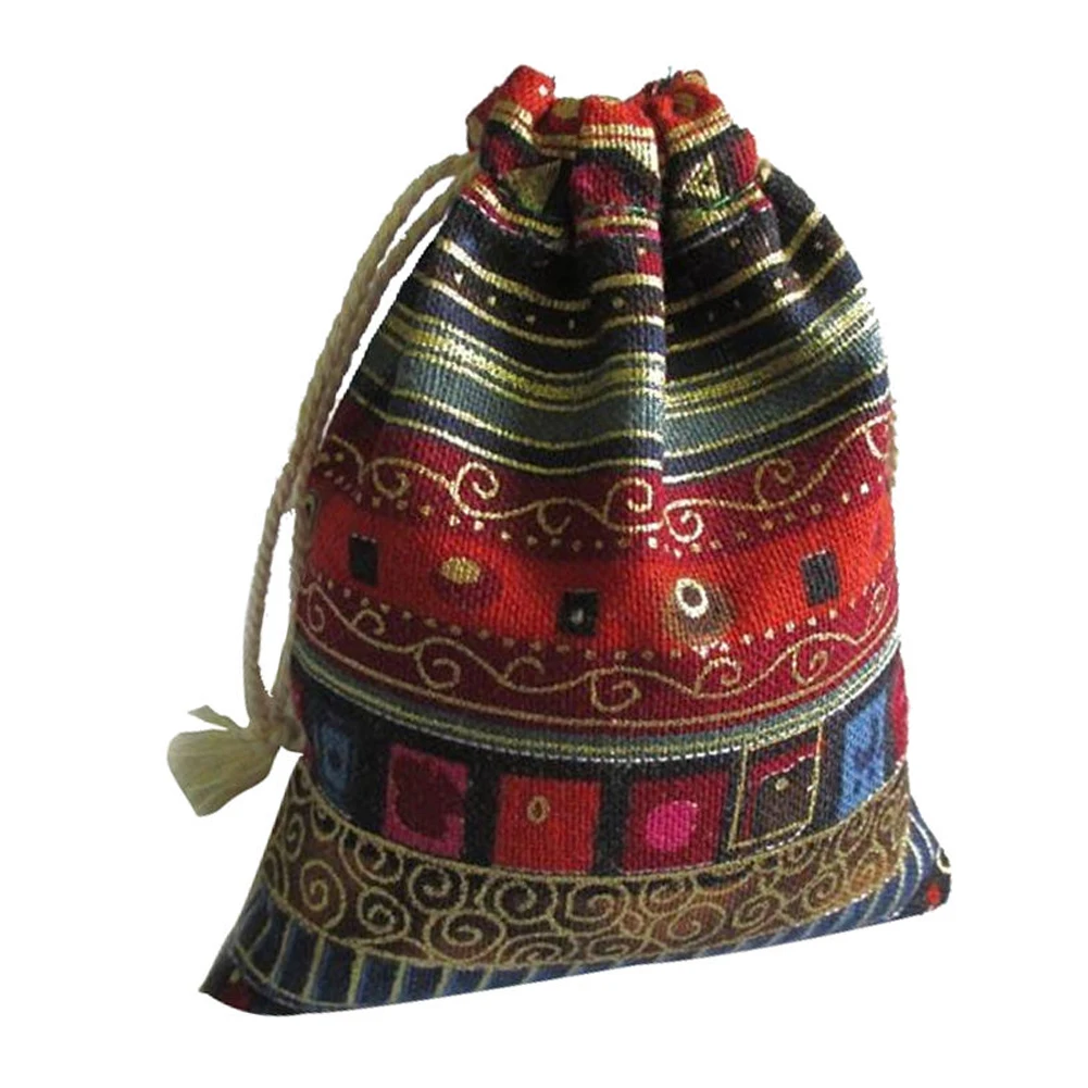 

Colorful Linen Drawstring Gift Bag Travel Pocket Bag Christmas Gift Holders Color Random 10cm*12cm