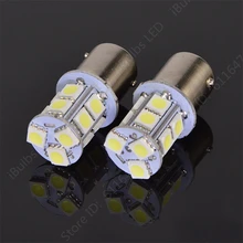 100 шт. 1156 BA15S P21W 13 SMD 5050 светодиодный стоп-сигнал, задних фонарей, фонарей указателей повтора сигнала лампочка лампа автоматическая светодиодная автомобильная лампа задние габаритные огни 12В 13smd 13 светодиодный 12V 24V