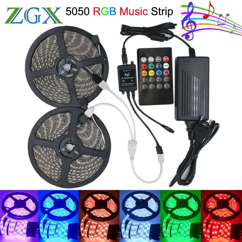 SMD 5050 музыкальная лента synch RGB светодиодная полоса освещения 5 м 10 60 светодиодов/м