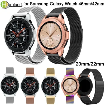 

22MM 20MM stainless steel watch strap For Samsung Galaxy Watch 42MM 46MM band strap milanese loop Replacement magnet bracelet