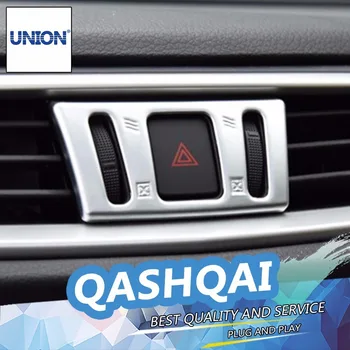 

HLC 2PCS Car-styling Instrument table dashboard Both sides air outlet cover trim For Qashqai 2016 air Outlet Vent decorate