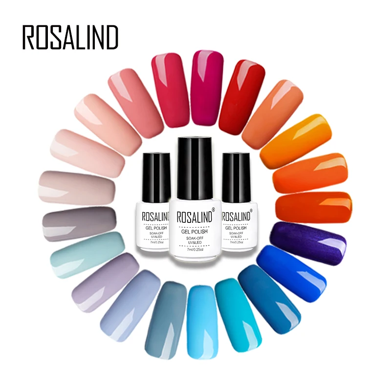 

ROSALIND 7ml Nail Polish Pure Nails Art Gel Polish Soak Off Nail Extension Builder Semi Permanent Need Base Primer For Manicure