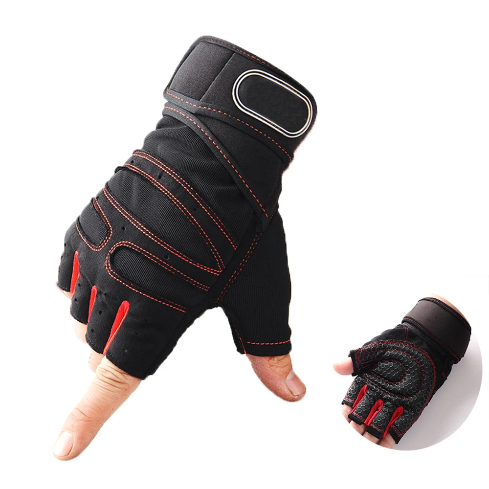 Half Finger Gym Gloves Heavyweight Sports Exercise Weight Lifting Body Building Training Fitness non-slip half finger Gloves