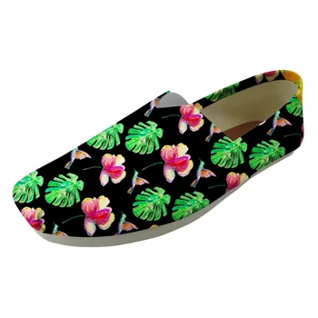 

Noisydesigns Canvas Men's Shoes Man Summer Breathable Flats Slip-on Men Casual Lazy Shoes Men Loafers Hand painted floral Print