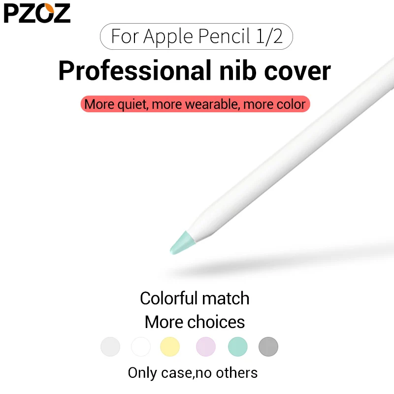 

PZOZ 3 pcs For Apple Pencil 1 2 Protective Case Point Stylus Penpoint Cover Silicone Protector Case For Apple Pencil2 Ipencil