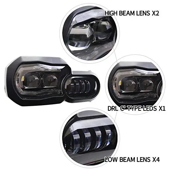  High/Low beam led headlight with Angel Eye DRL Assembly Kit and Replacement Headlight For BMW F650G - 32843876001