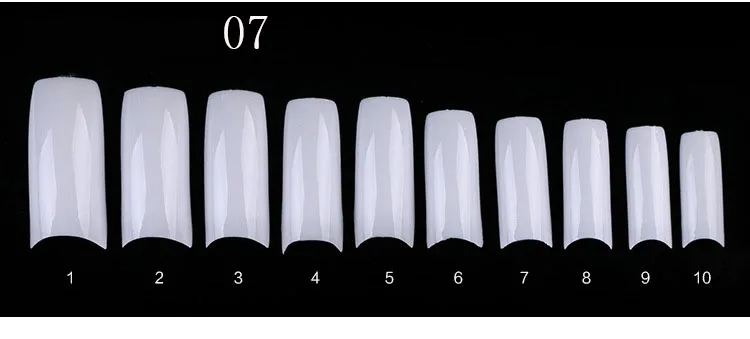 500 шт накладные ногти прозрачный/натуральный/белый полупокрытие французский УФ-гель для ногтей ультра гибкий пакет накладные ногти - Цвет: 07