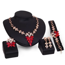 New Fashion African Beads Jewelry Sets High Quality Necklace Earrings Bracelet Rings 4Pcs/Set Accessories Jewelry Sets & More