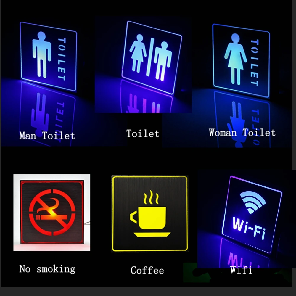 СВЕТОДИОДНЫЙ СИГНАЛЬНЫЙ индикатор предупреждающий знак Wi Fi туалета настенный