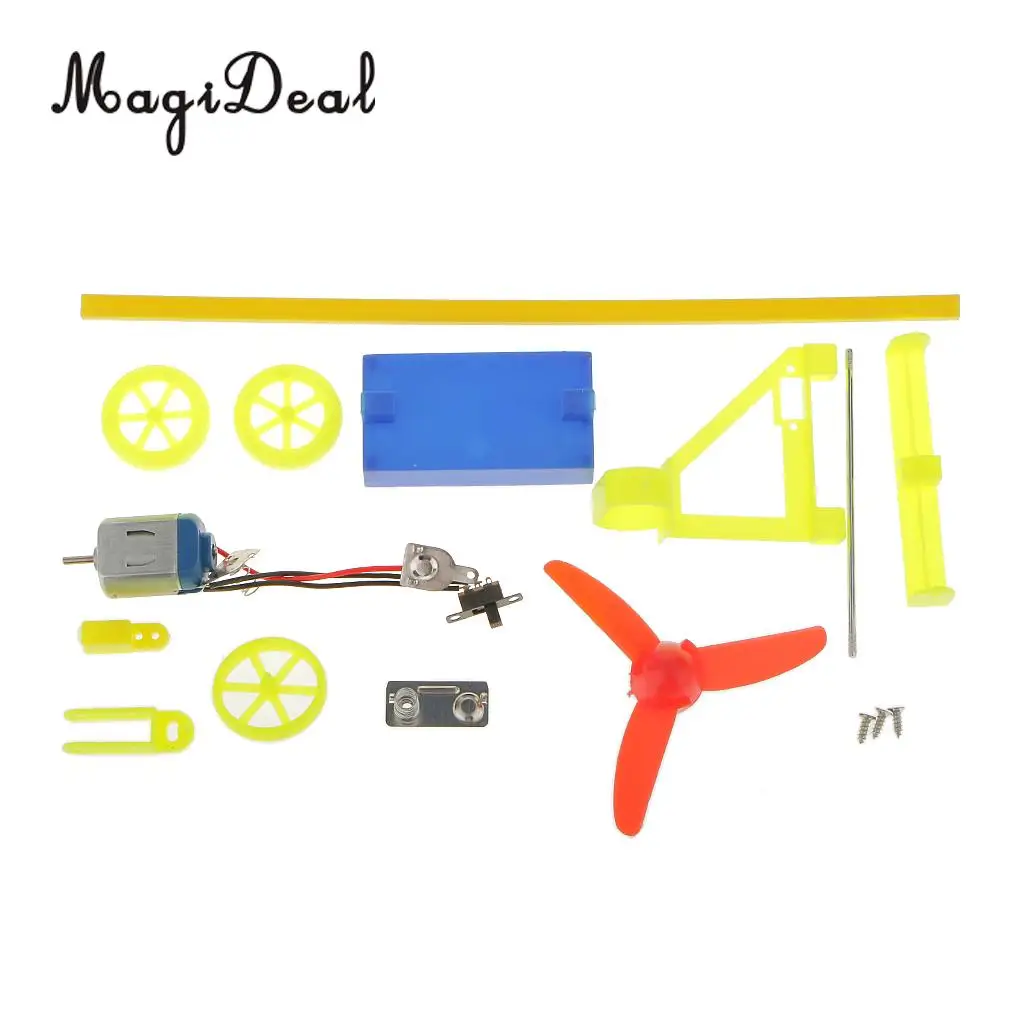 MagiDeal High Quality 1Set Electric Air Powered Racing Car DIY Assembly Toy Kit for Kid Exploratory Learning Science Physics