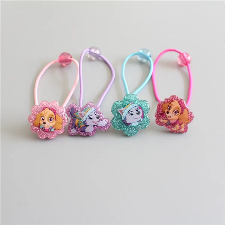 

4PCS Children's Hair Ornament Dog Wang Team's Head Rope Braided Head Rope BB Clip Girl's Hair Circle Hair Clip Set