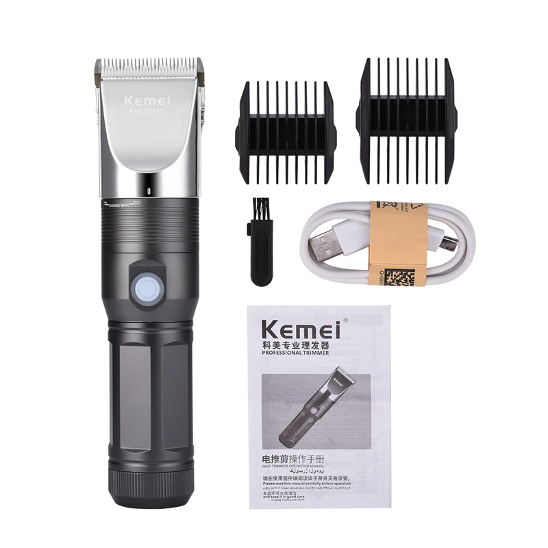 

Kemei Professional USB Charging Electric Hair Clipper Machine Rechargeable Hair Trimmer for Men Styler and Styling Tools