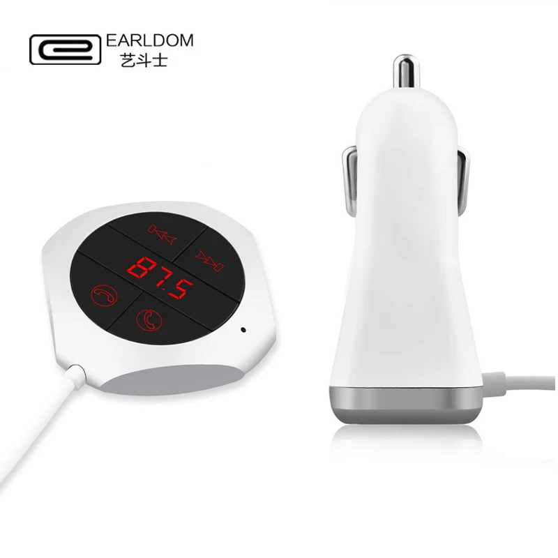 

Earldom ET-M17 Car Use Cell Phone USB Charger Bluetooth Receiver Adapter Support Hands-Free Call MP3 SD Card FM Radio Connection
