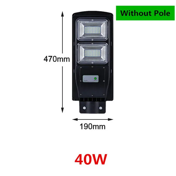 Светодиодный уличный фонарь на солнечной батарее для домашнего сада Забор PIR датчик движения обнаружения настенные лампы, светодиоды Солнечный светильник IP68 Водонепроницаемый 20 Вт 40 60 Вт - Испускаемый цвет: 40W no pole