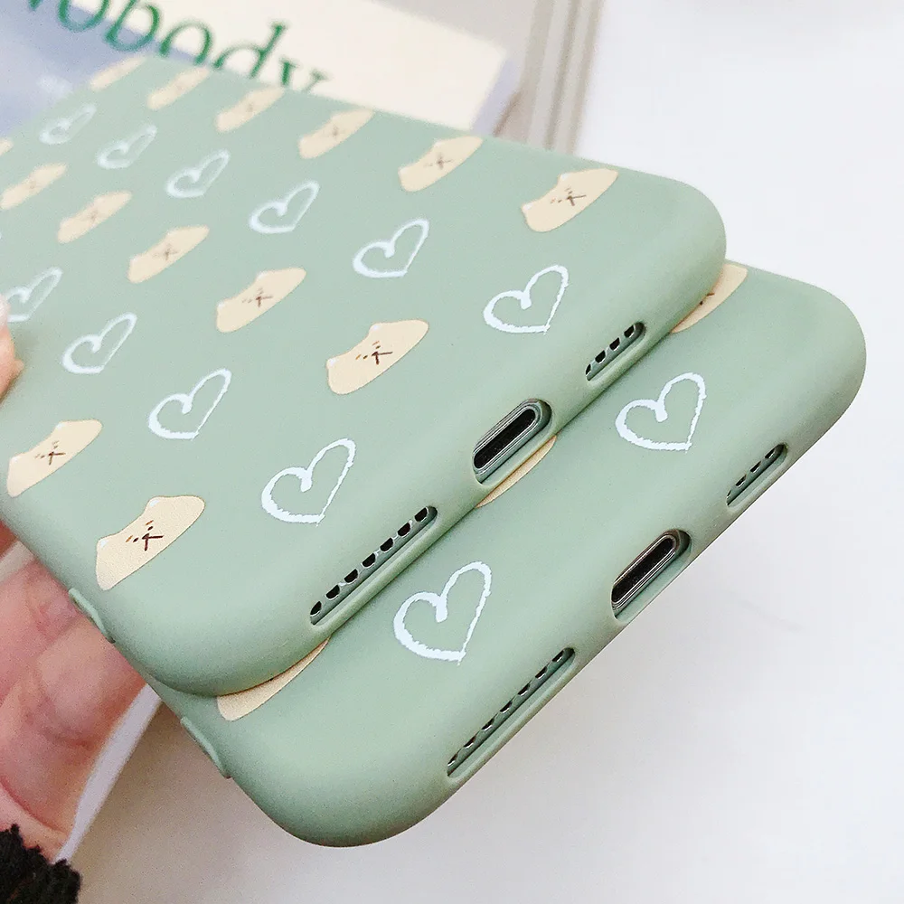KIPX1086_6_JONSNOW Matte Case for iPhone 7 8 Plus 6S 6P Soft Silicone Case for iPhone XR X XS Max Heart Pattern Painted Back Cover Capa