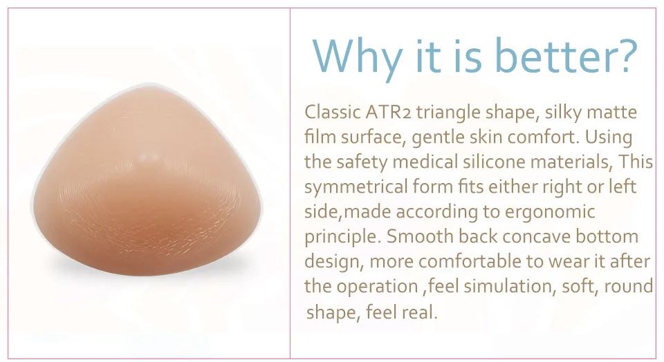 Komaynaly Lightweight Mastectomy Silicone Breast Triangle Symmetrical Silicone Fake Boobs for Crossdresser Mastectomy Patient (2)