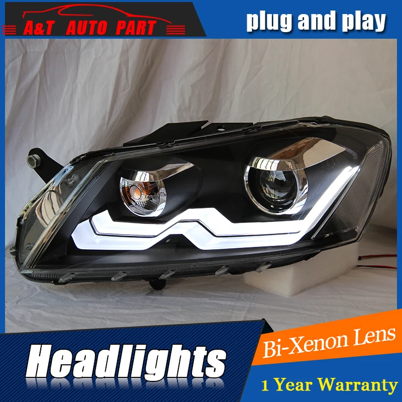 AUTO.PRO 2012 2015 For vw passat b7 headlights parking bi xenon lens