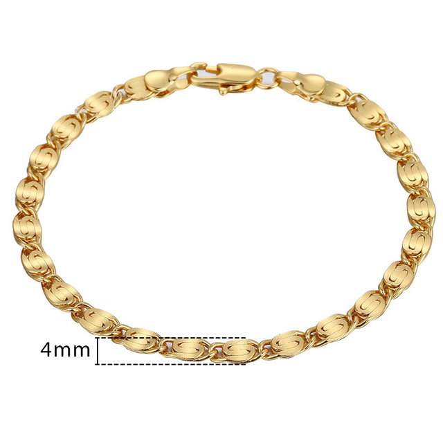 Gold Filled Bracelets For Women Men Twisted Curb Snail Rolo Wheat Box Link Chains Bracelet Wholesale 15 styles GBB2A