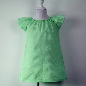 

free ship tank top seersucker fashion ruffle baby girl summer dress kid top adorable small girl bf flutter sleeveless dress