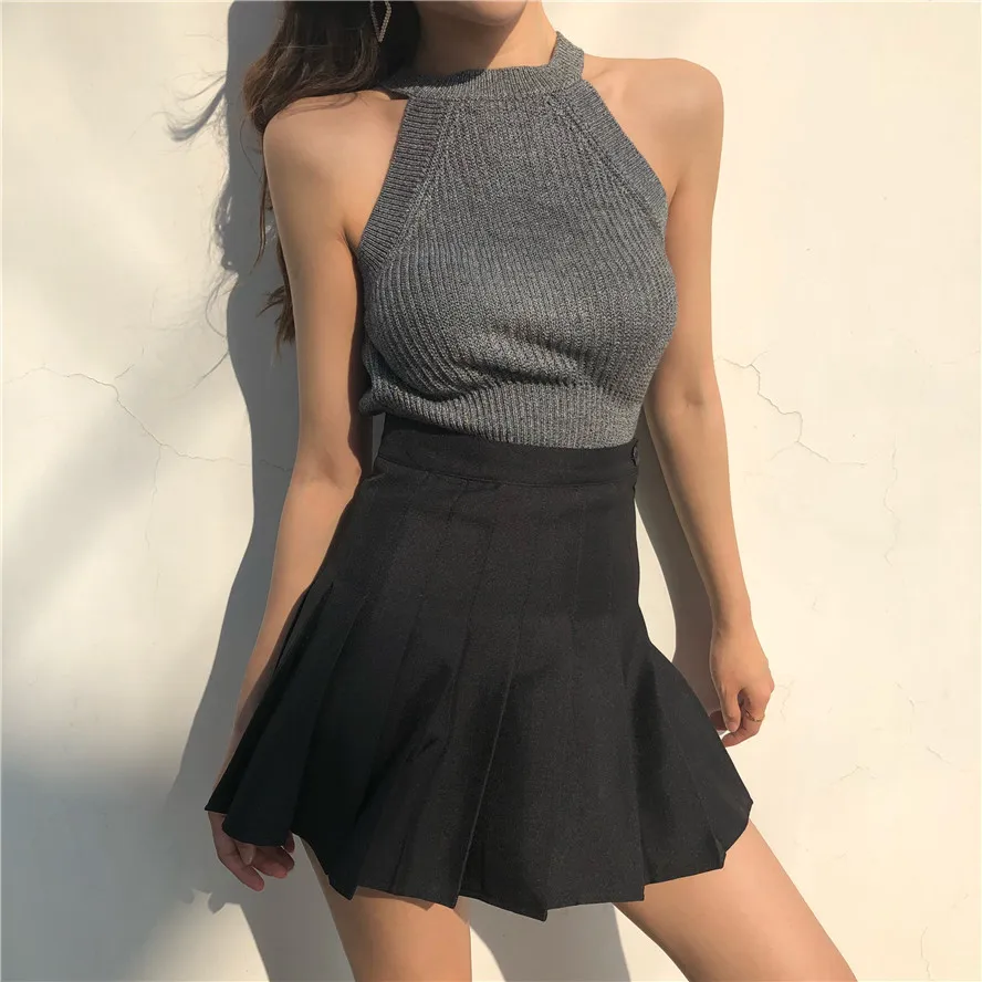 

2018 summer large size Korea S-XL pleated skirt female cute sweet Harajuku casual Japanese high waist A word sailor girl skirt