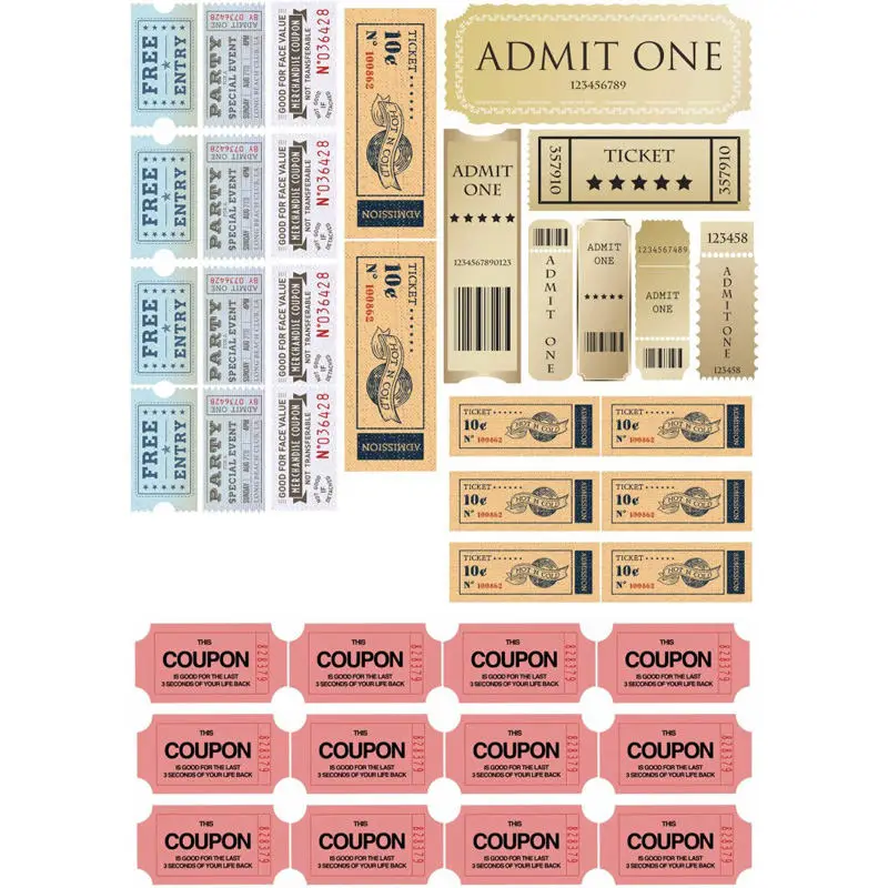 2 Pcs lot Retro Shopping Coupon DIY Scrapbook Bullet Journal Stationery 
