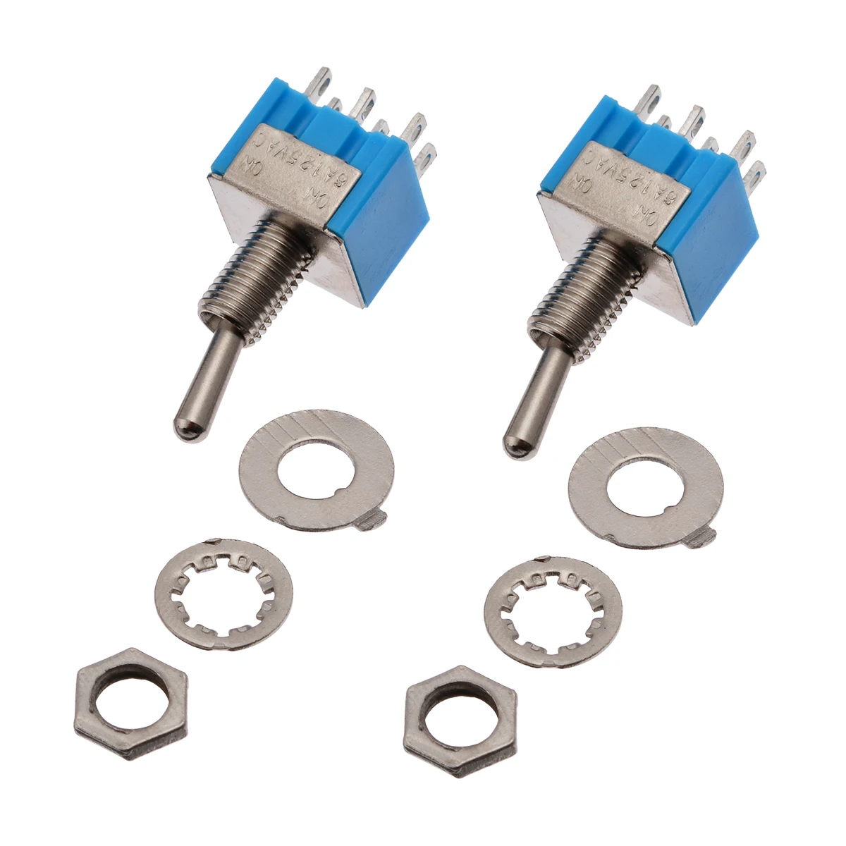 10 шт. прочный MTS-202 6-Pin переключатель DPDT ON-ON 6A 125V AC Миниатюрный Мини Электрический синий Тумблеры 2 позиции Mayitr