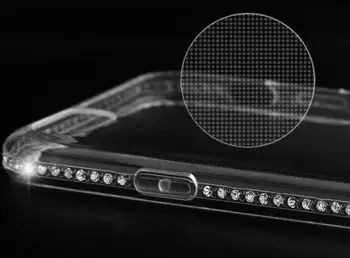 

High Transparent Diamond Case Cover For iPhone 6 6s 7 8 Plus X Soft TPU Clear Jewelled Phone case Shell 3 Colors 500pcs/lot
