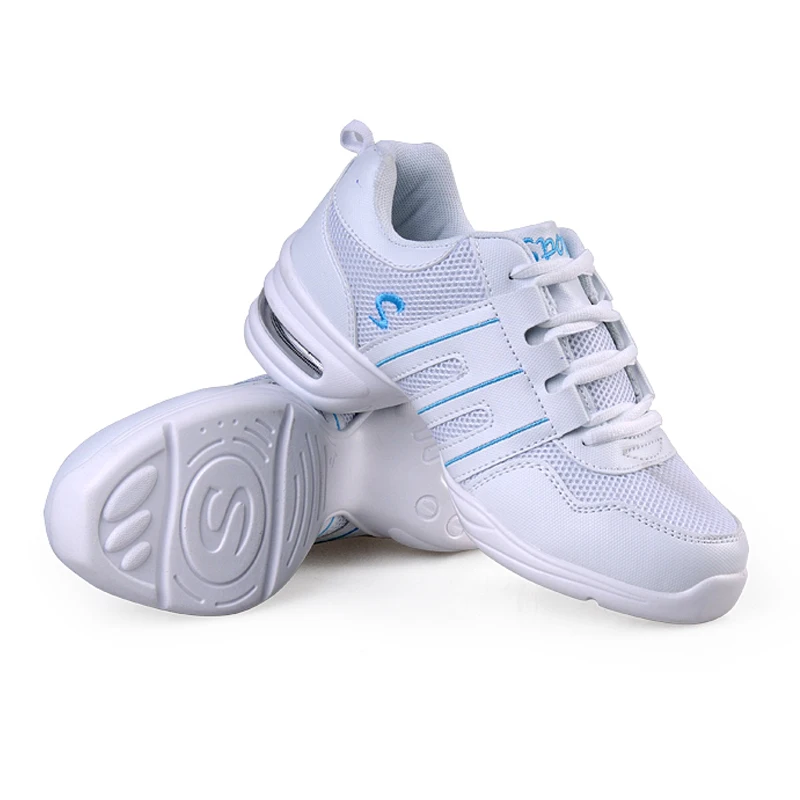 HOT SALL White Sports Soft Outsole Breath Salsa Dance Shoes Sneakers For Woman Practice Shoes Modern Dance Jazz Shoes