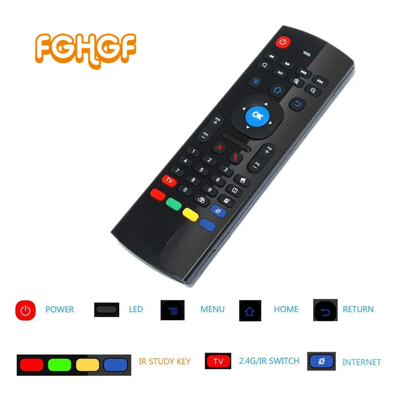 

Newest Fly Air Mouse & Wireless Mini Keyboard with IE & Remote Control T3 for Android TV Box Media Player Better Than MX3 X8