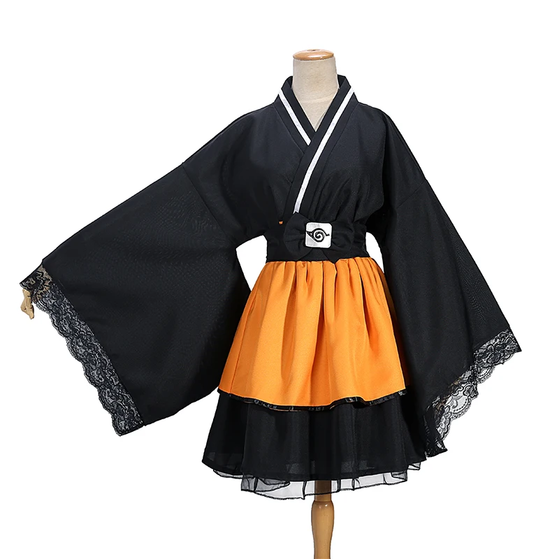 Наруто Ураганные Хроники Наруто Узумаки женский Лолита кимоно платье Аниме Косплей Костюм