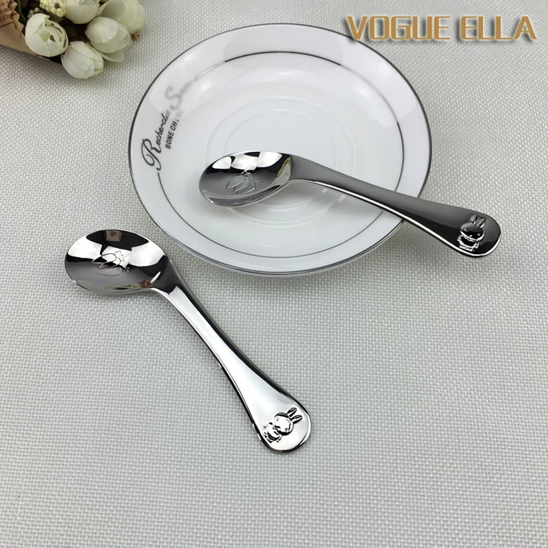 

High Quality Baby Children Cartoon Spoon Creative Design Cutlery Exercise Eating Metal Tableware Stainless Steel Crooked Spoon