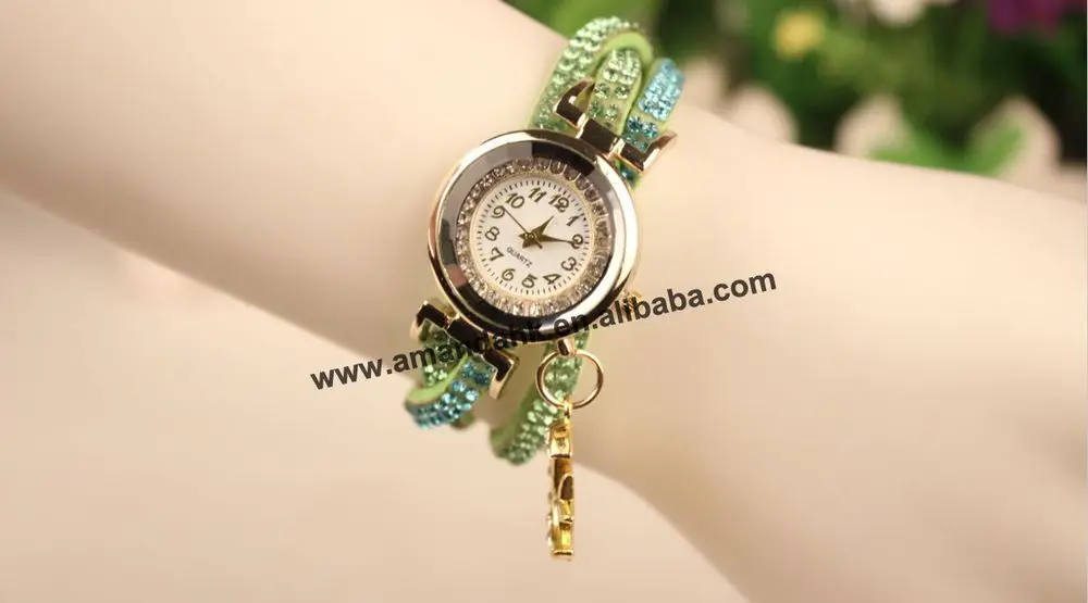 50 шт./партия, модные женские кожаные часы с браслетом, женские кварцевые часы с подвеской в виде луны и звезд