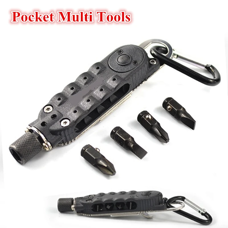 

2019 Hot Sale Small Multifunctional Pocket Hex Bit Compact Driver LED Light EDC Tool Outdoor Sports Defense Emergency Kits