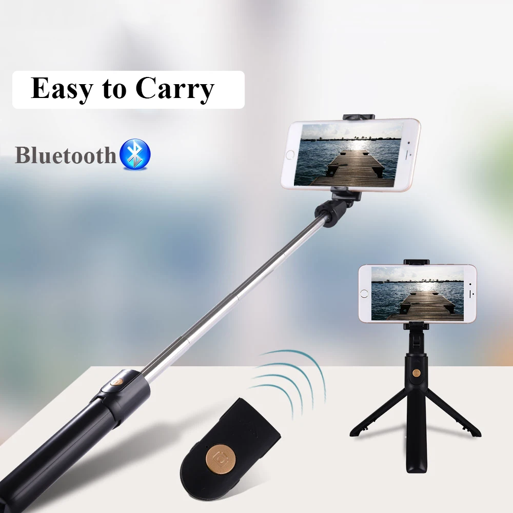  3 in 1 Wireless Bluetooth Phone Hold Mini Selfie Tripod with Remote Control For iPhone X 8 7 6s plu