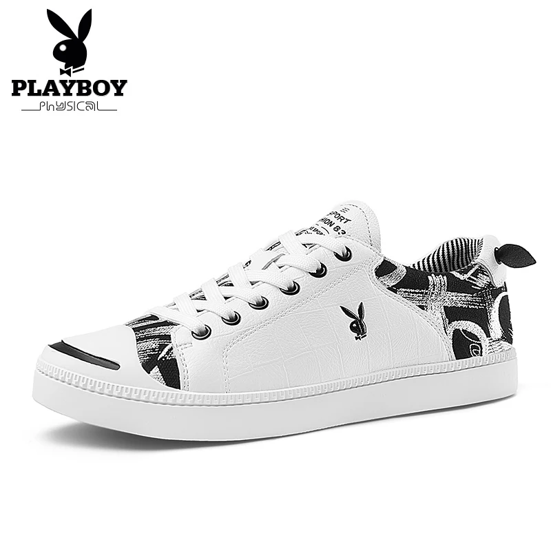 PLAYBOY/обувь; коллекция года; сезон весна-осень; повседневная обувь; мужские оксфорды из искусственной кожи на шнуровке; модная Водонепроницаемая Мужская обувь; DA75125 - Цвет: Белый