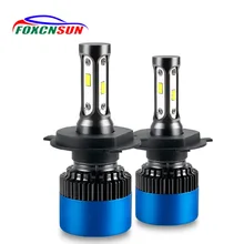 Foxcnsun LED Car Headlight 12000LM with 3 Sides Light H1 H3 H4 H7 H11 H8 H9 9005 HB3 9006 HB4 80W CSP Chip 12V 24V 6500K Hi Lo 