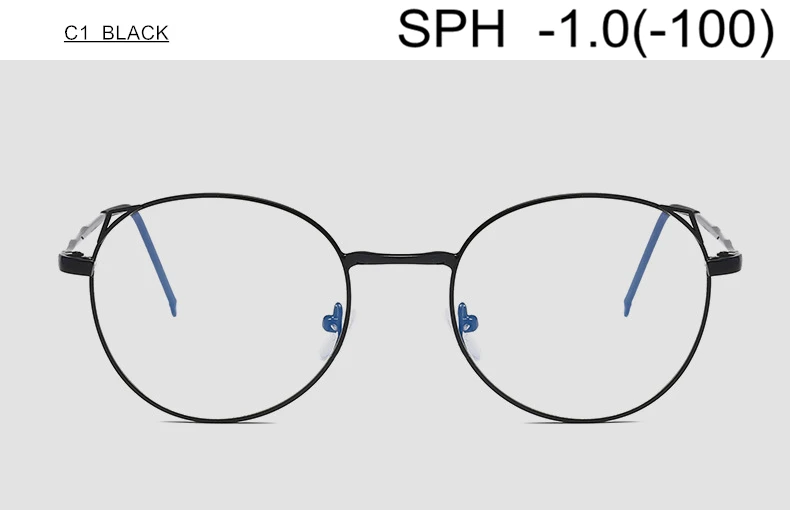 SPH-1,0 до-6,0 очки для близорукости для мужчин и женщин модные очки кошачий глаз по рецепту для близоруких оправа из сплава F167 - Цвет оправы: C1 (-1.0)