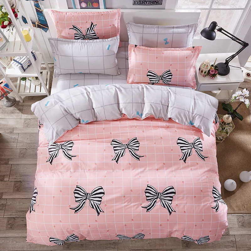 

Butterfly Knot Bow Bedding Sets 3/4pcs Geometric Pattern Bed Linings Duvet Cover Bed Sheet Pillowcases Cover Set