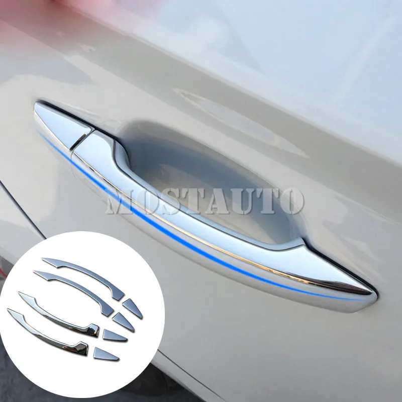 8PCS Carbon Fiber Outer Door Handle Cover Trim For Audi A3 8V 2014-2018