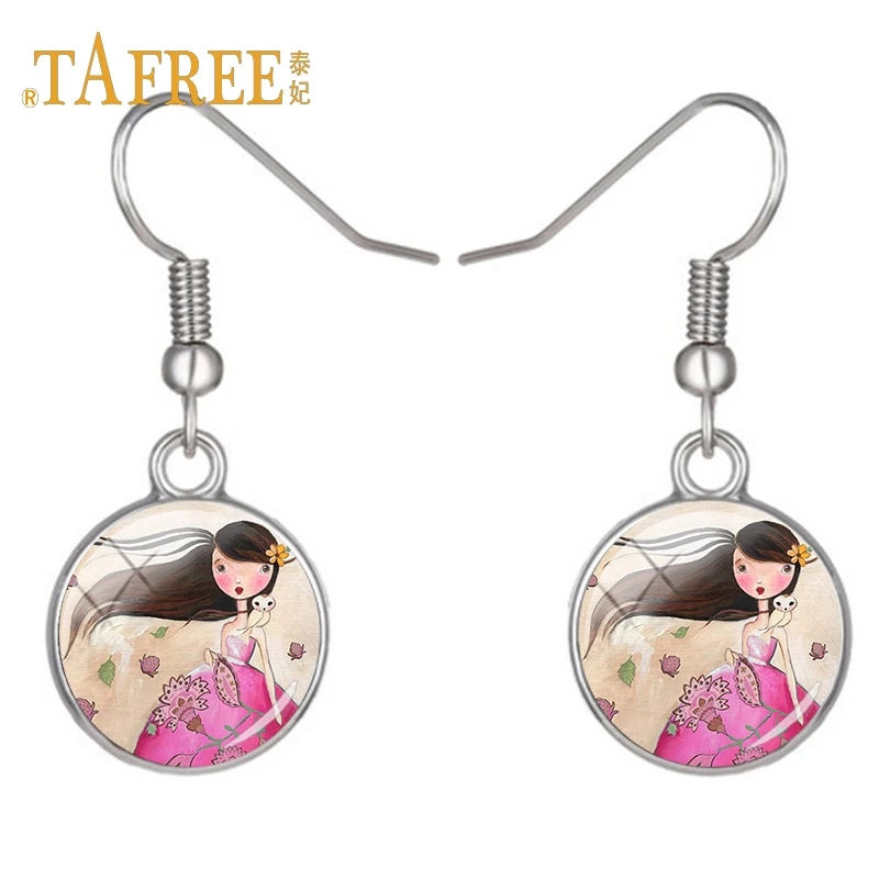 Buy TAFREE Cartoon anime girl Drop Earrings vintage picture Hot earrings women