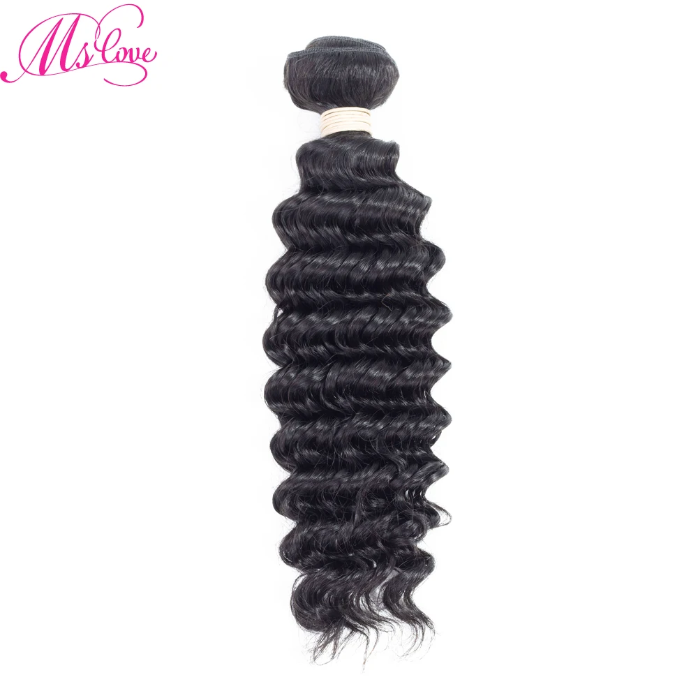Ms Love Hair Deep Wave Bundles Deal Can Buy 1/3/4 Bundles 100% Non Remy Human Hair Extensions Brazilian Hair Bundles