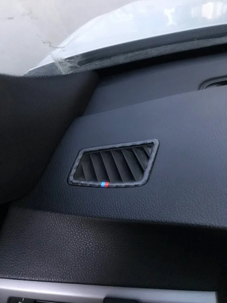 car styling For Bmw E90 E92 E93 3 Series 2005-2012 Carbon Fiber Car AC Outlet Trim Refit Air Outlet Frame Decoration 3D Stickers (4)