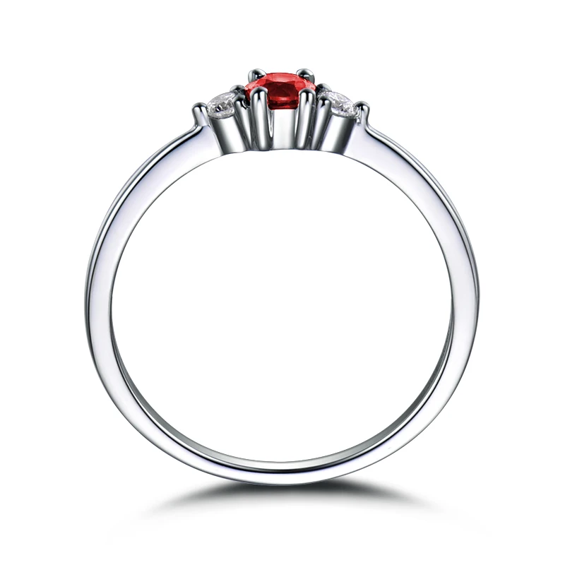 QYI 0.8ct кольцо с круглым вырезом из стерлингового серебра 925 пробы имитация рубина