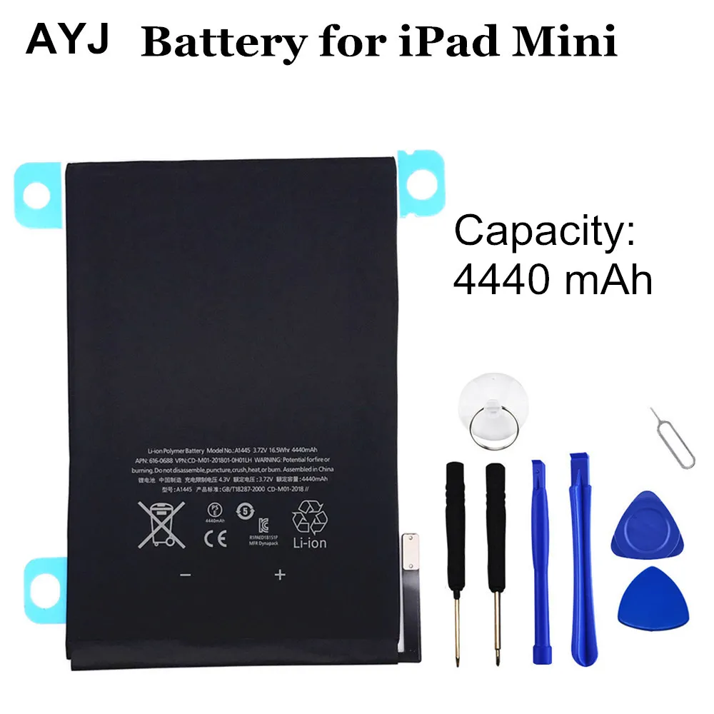 AYJ новая полная емкость 6471 мАч a1512 батарея для ipad mini 2 retina Mini 3 A1489 A1490 A1491 A1599 батареи - Цвет: for iPad mini