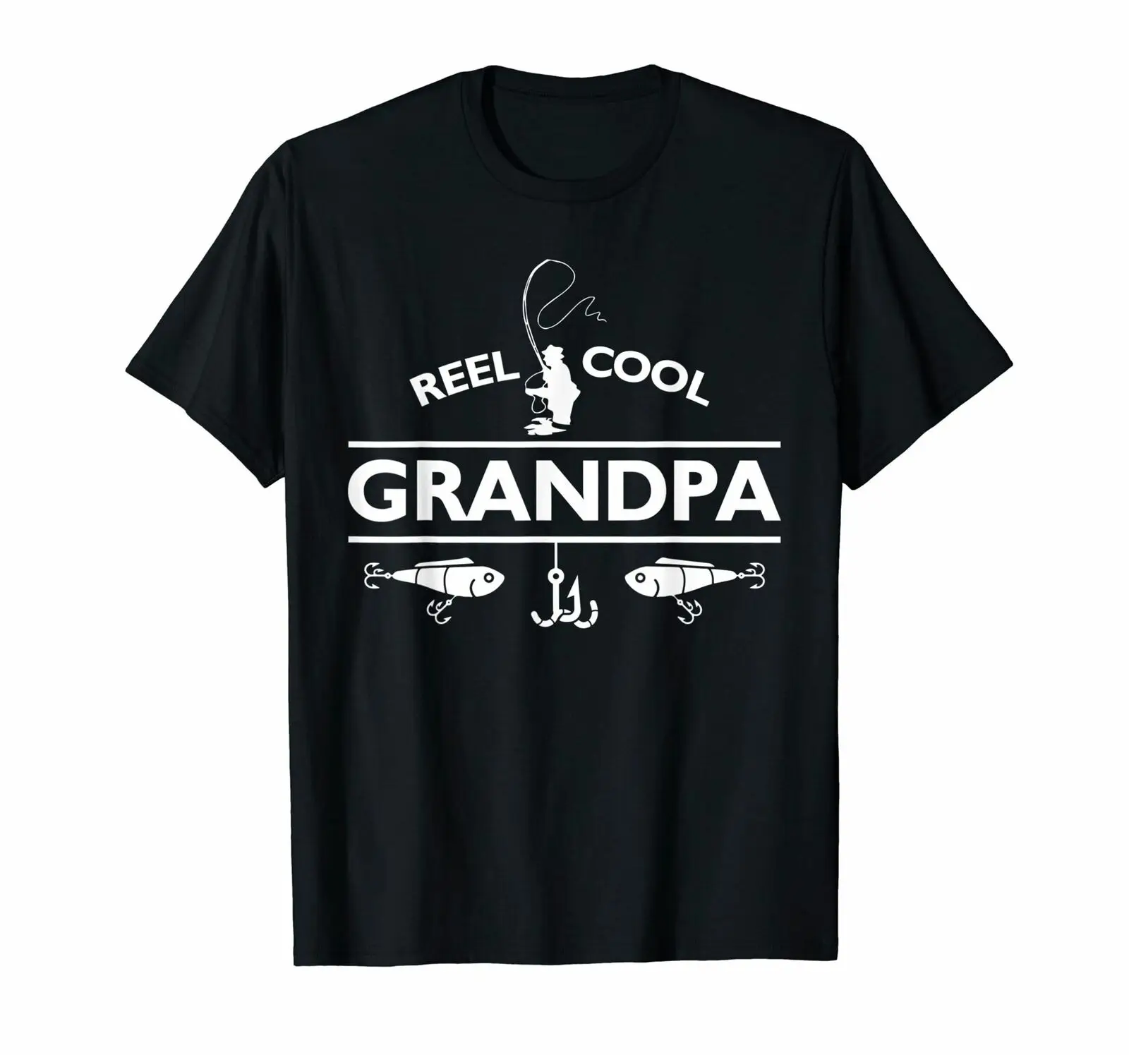 

Mens Reel Cool Grandpa Fishings T-Shirt Father's Day Gift Tees
