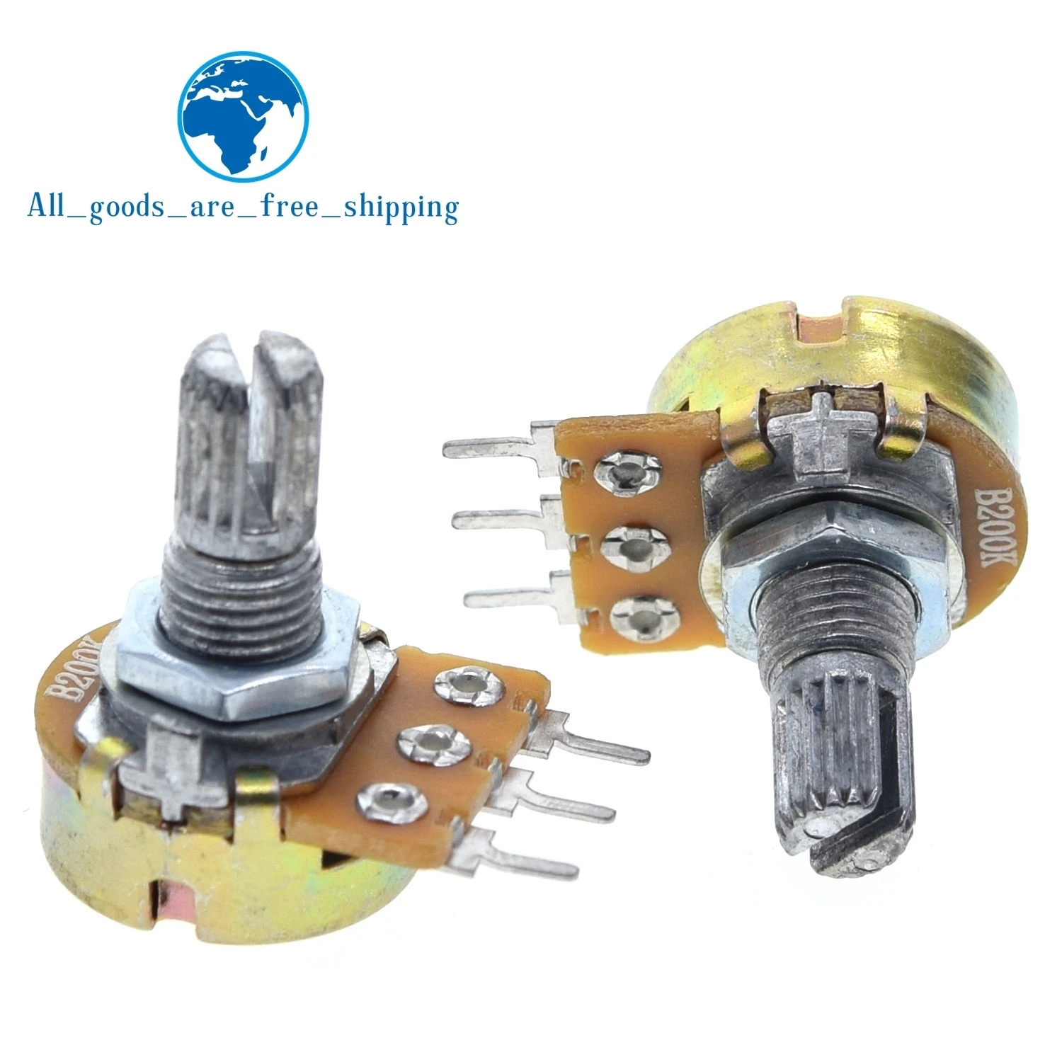 1pcs WH148 Linear Potentiometer 15mm Shaft With Nuts And Washers 3pin