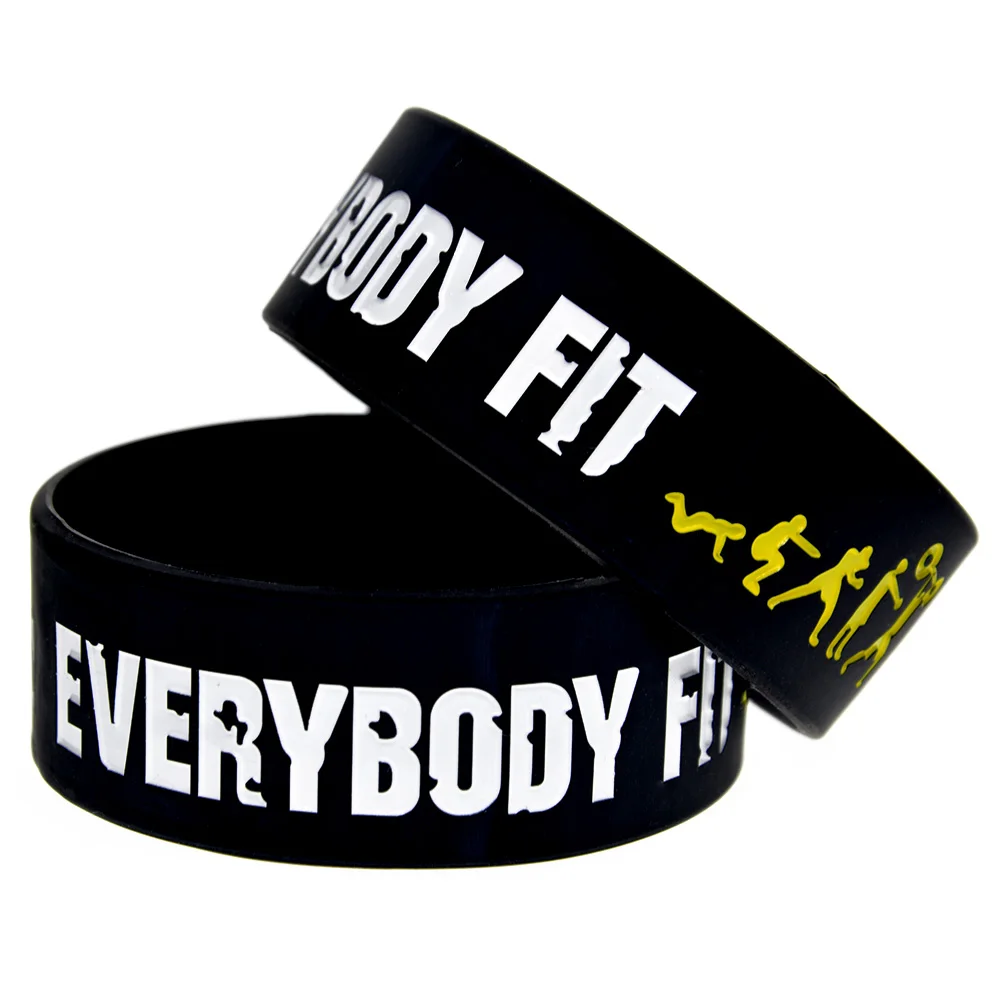 

OBH 1PC Everybody Fit No Pain No Gain Motivational Silicone Bracelet