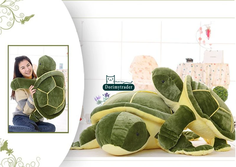 Dorimytrader Hot Animal Tortoise Plush Toy Soft Stuffed Green Turtle Doll Pillow Anime Cushion Gift for Baby DY61454 (14)