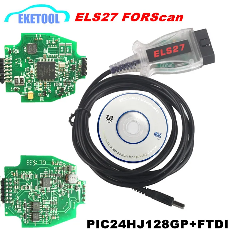 Скидка Новейший V2.3.8 ELS27 FORScan Green PCB PIC24HJ128GP + FTDI Mircochip Многоязычная работа ELM327 J2534 pss thru для FORD Mazda