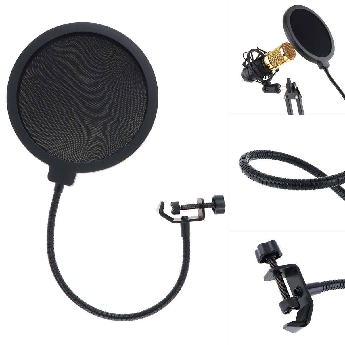

New Style Double Layer Studio Microphone Flexible Wind Screen Mask Mic Pop Filter Shield for Speaking Recording Accessories